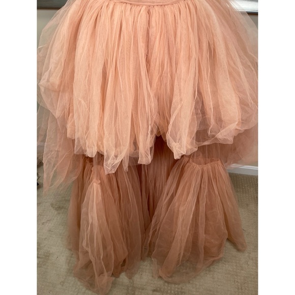 BRONX AND BANCO Anna Tiered Tulle Strapless Pink Maxi Dress Size Small - Picture 8 of 15